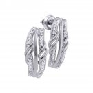 Womens Elegant Fine Diamond Stud Earrings 1/12 Ct 10k White Gold Fashion Jewelry