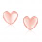 Solid 14k Rose Gold Puffed Heart Shape Shiny Earrings Womens Girls Cute Fashion