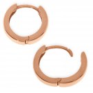 14K Solid Rose Gold Womens Beautiful Slim Huggie Fashion Earrings