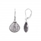 Stunning Dangle Earrings with Black Rutile Teardrops in Solid Sterling Silver