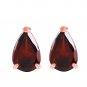 3.15 CTW 14K Solid Rose Gold Stud Earrings Natural Garnet