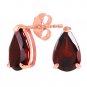 3.15 CTW 14K Solid Rose Gold Stud Earrings Natural Garnet