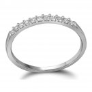 Womens 0.15 CT 10k White Gold Diamond Wedding Anniversary Band Ring Size 5-11