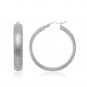 Womens Solid Sterling Silver Stardust Round Shape Hoop Earrings Gift for Her