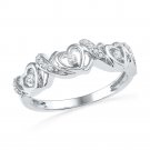 Classic Wedding BAND RING 1/8 CT Natural Diamond 10k White Gold SIZE 5-11 BRIDAL