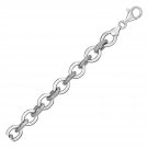 Bracelet with Alternating Shiny and Textured Oval Links in Sterling Silver