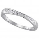 14kt White Gold Womens Round Diamond Fashion Band Ring 1/20 Cttw