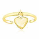 14k Yellow Gold Cuff Puffed Heart Toe Ring Cute and Simple Top Quality Design