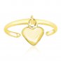 14k Yellow Gold Cuff Puffed Heart Toe Ring Cute and Simple Top Quality Design