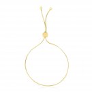 14k Yellow Gold Adjustable Lariat Style Heart Motif Bracelet