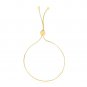 14k Yellow Gold Adjustable Lariat Style Heart Motif Bracelet