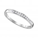 10k White Gold Round Diamond Wedding Anniversary Bridal Band Ring 1/10 Cttw