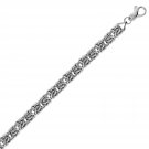 Sterling Silver Byzantine Chain Bracelet with Rhodium Plating