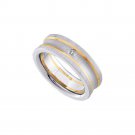 Tungsten Carbide Yellow Gold Mens Round Diamond Fusion Band Ring 1/20 Cttw