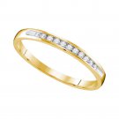 10k Yellow Gold Round Diamond Wedding Anniversary Bridal Band Ring 1/10 Cttw