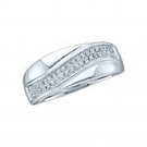 10k White Gold Women's Stunning Diamond Wedding Band Anniversary Ring 1/6 Ct