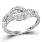 0.10 CT Carat 10k White Gold Womens Round Diamond Band Fashion Ring Bridal