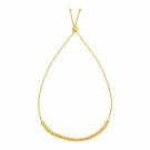 Adjustable Bracelet with Small Textured Beads in 14k Yellow Gold