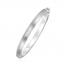 Textured Hinged Bangle in Sterling Silver Womens Unique Fashion Bracelet