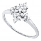 ROUND CUT Oval Cluster DIAMOND Wedding Band Promise RING 1/4 Cttw 10k White Gold