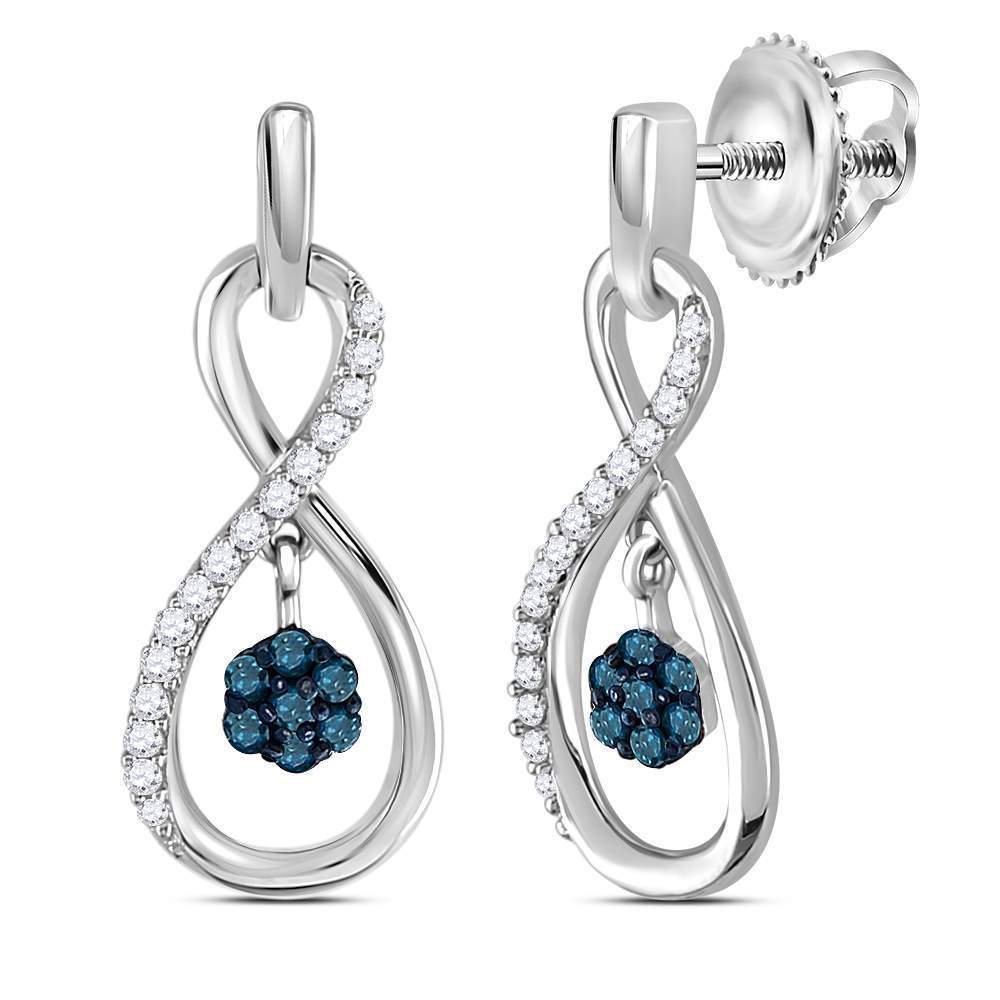 Charmsy Orecchini A Goccia Infinity In Argento 925 Con Doppia Spirale - Donna, Eleganti E Ipoallergenici