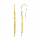 10k Yellow Gold Womens & Girls Unique Earrings with Fine Chain Dangles