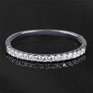 Womens 1/6 CT Stackable Wedding BAND Anniversary RING White Gold Over Silver