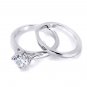 1.0 Carat Round Cut Solitaire Wedding BAND RING Set Sterling Silver Size 5-9