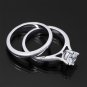 1.0 Carat Round Cut Solitaire Wedding BAND RING Set Sterling Silver Size 5-9
