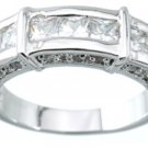 1.00 CT Carat Sterling Silver Platinum Finish Princess Cut Wedding Band Ring