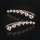 Ear Crawler Cuff Earrings 0.75 Carat CZ Ear Climber White & Rose Gold Plated