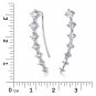 Ear Crawler Cuff Earrings 0.75 Carat CZ Ear Climber White & Rose Gold Plated