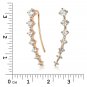Ear Crawler Cuff Earrings 0.75 Carat CZ Ear Climber White & Rose Gold Plated