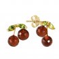 2.90 Carat 14K Solid Yellow Gold Gemstone Earrings w/ Natural Garnets & Peridots