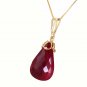14.8 Carat 14K Solid Yellow Gold Elegant Necklace Briolette Natural Ruby 14"-24"