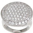 Womens Sterling Silver Fashion Cocktail Ring 1.5 Carat Pave Set Size 5-9