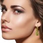 4.5 Carat 14k Solid Yellow Gold Green Peridot Gemstone Dangle Earrings