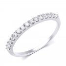 Womens 14k White Gold Diamond Wedding BAND 1/4 CT Stackable RING 1.7mm Size 5-11
