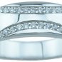 Mens 0.50 CT Double Row Solid Wedding BAND Anniversary RING Sterling Silver