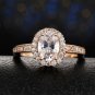 2 Carat Solitaire Engagement RING Lab Created OVAL CUT Rose & White Gold Plated