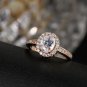 2 Carat Solitaire Engagement RING Lab Created OVAL CUT Rose & White Gold Plated