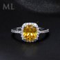 2.0 Carat Womens Yellow Cushion Cut Engagement RING White Gold Plated SIZE 5-9