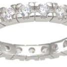Womens Elegant 1.00 CT Carat Anniversary Eternity Band Ring Silver Size 5-9