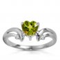 1.26 tcw 14k Solid Gold Green Peridot Gemstone Ring w/ Natural Diamond Size 5-11