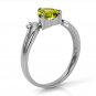 1.26 tcw 14k Solid Gold Green Peridot Gemstone Ring w/ Natural Diamond Size 5-11
