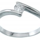 1/4 Carat CT Elegant Women's Fashion Ring Solitaire Stone Solid Sterling Silver