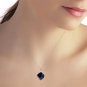 15.3 Carat 14K Solid White Gold Necklace Diamond Twisted Briolette Sapphire