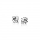 14k White Gold 4mm Faceted Round White Cubic Zirconia Stud Earrings