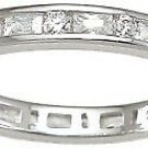 1 Carat Womens Eternity Band Ring Emerald Cut Solid Sterling Silver Size 5-9