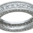 Womens Eternity Band Ring 1.5 CT Carat Bridal Cluster Setting Silver Size 5-9